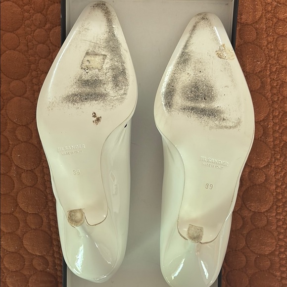 Jil Sander White Heels Elegant Pointed-Toe Design - Picture 4 of 4